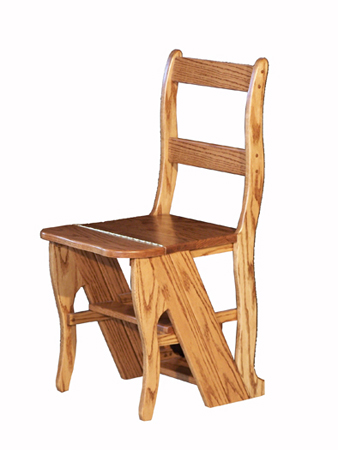 Folding Library Chair to Step Ladder | Amish Furniture Factory