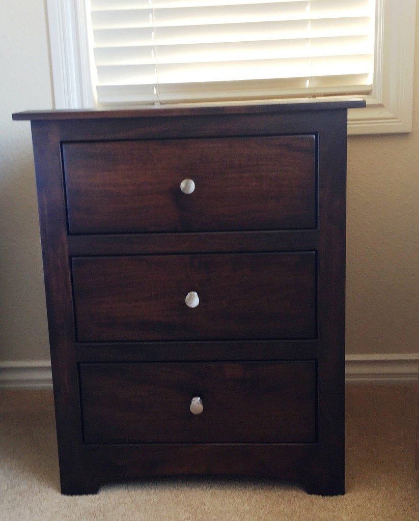 Monterey 3-Drawer Nightstand in brown maple with Rich Tobacco Stain from Amish Furniture Factory