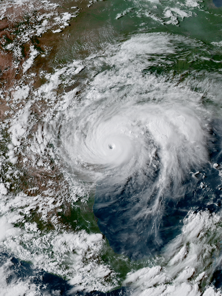 Satellite View of Hurricane Harvey, August 25, 2017