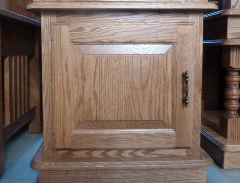 The front face of a raised panel furniture door from Amish Furniture Factory