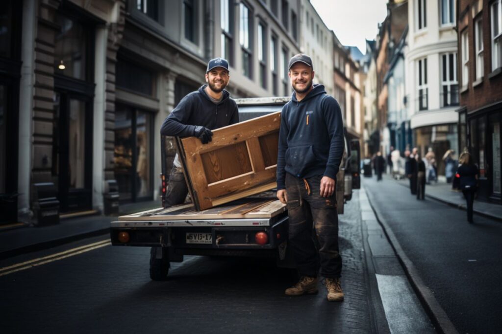 two men offering professional furniture removal service 