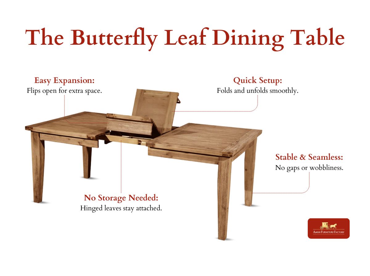 dining room table with butterfly leaf The butterfly leaf dining table
