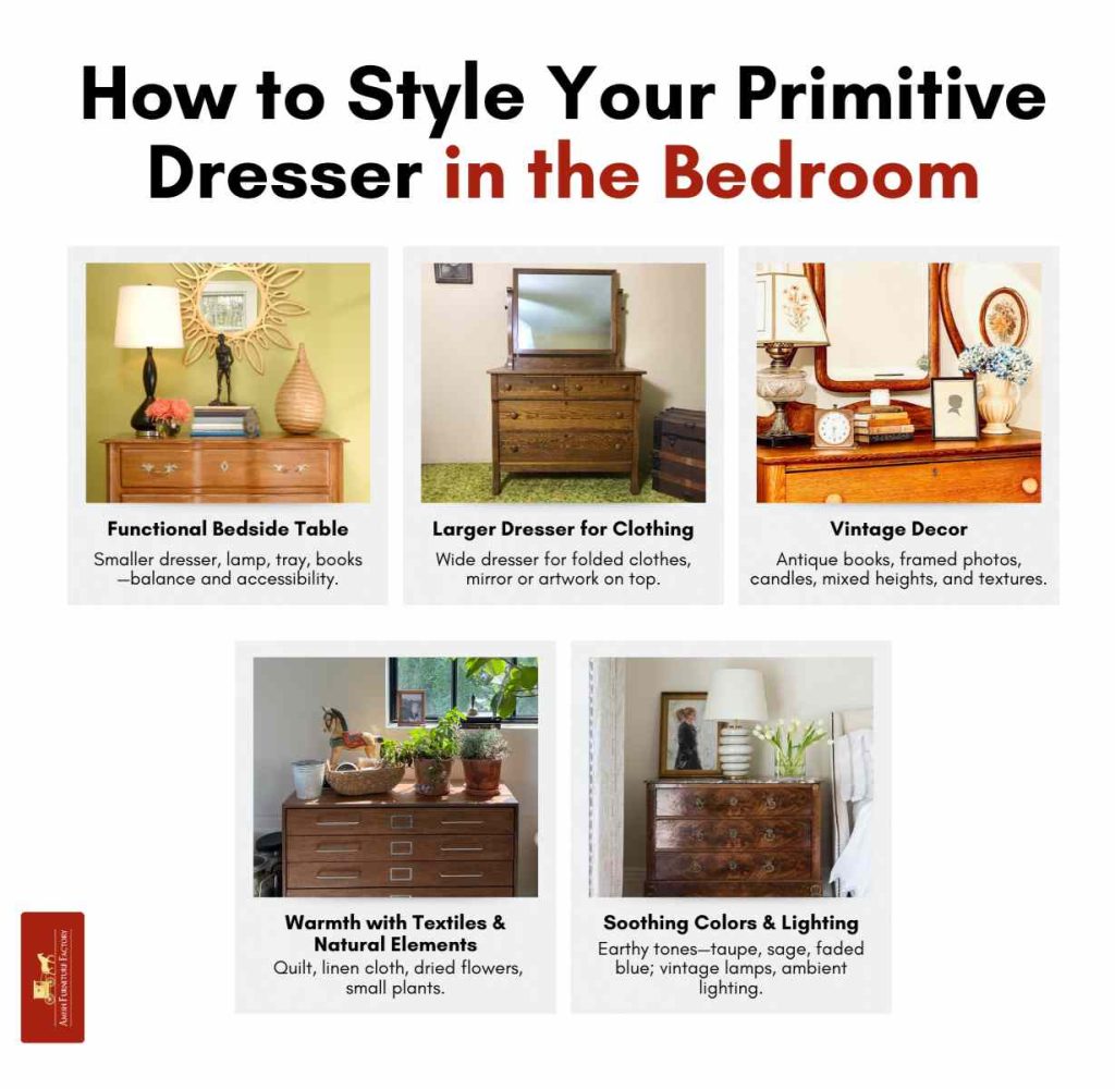 How to Style Your Primitive Dresser in the Bedroom