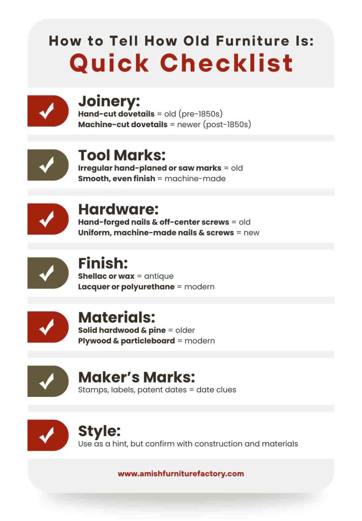 How to Tell How Old Furniture Is Quick Checklist