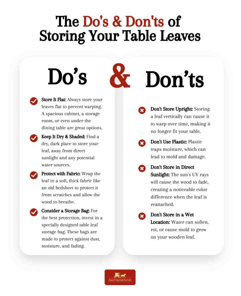 The Do's & Don'ts of Storing Your Table Leaves