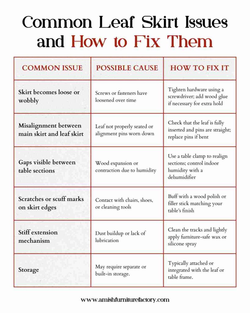 what is a leaf on a table Common Leaf Skirt Issues and How to Fix Them