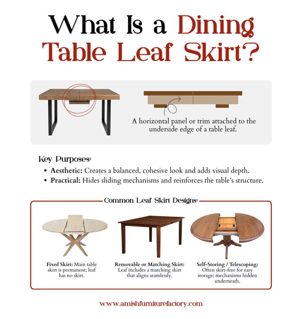 what is a leaf on a table What Is a Dining Table Leaf Skirt