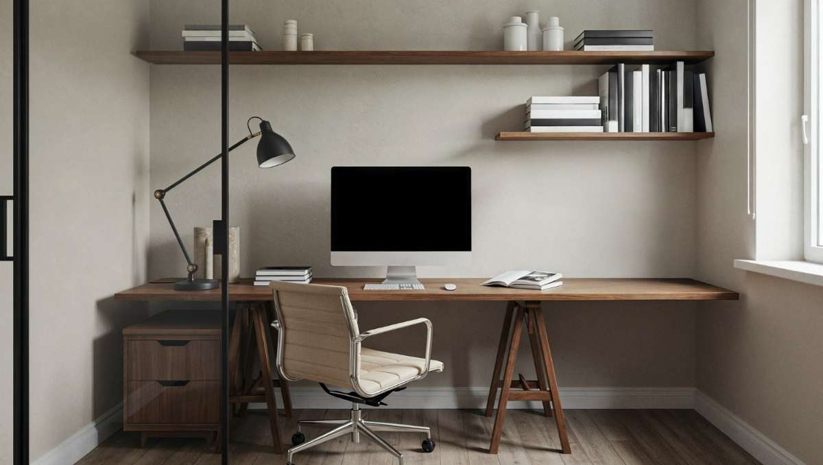 A custom built computer desk setup at home