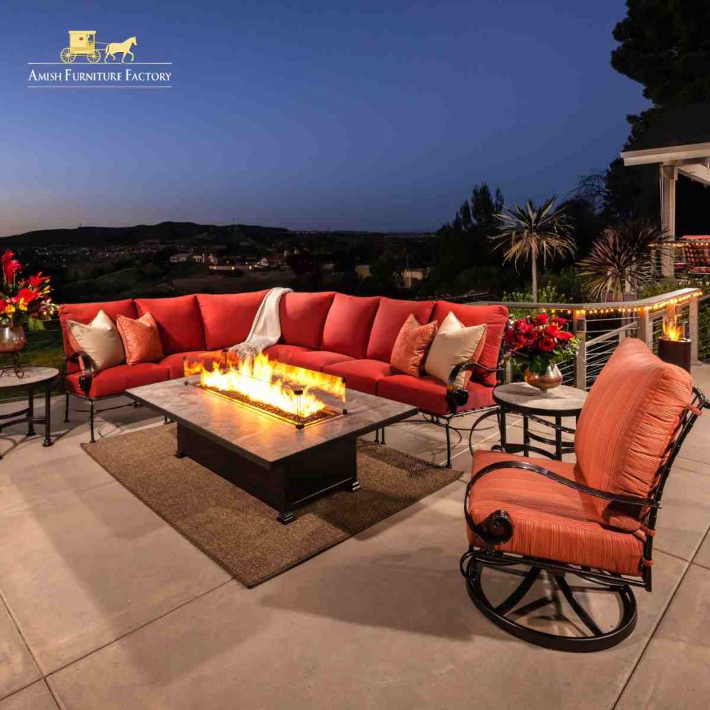 best color for outdoor furniture Bold Reds, Terracotta, and Warm Sunset Colors