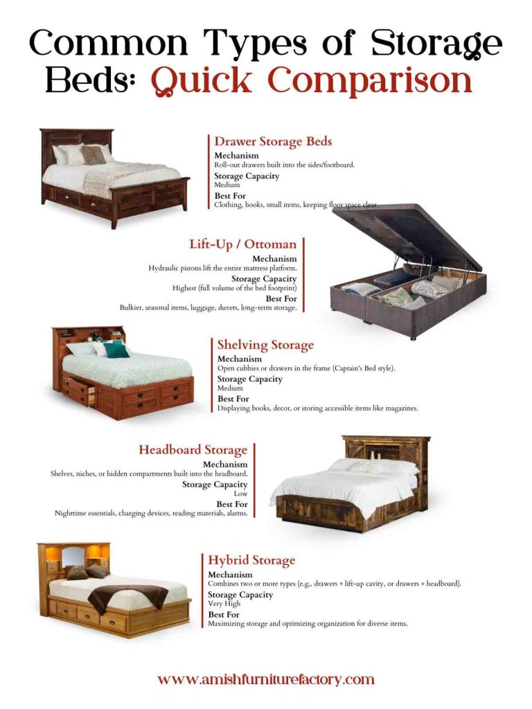 Common Types of Storage Beds_ Quick Comparison