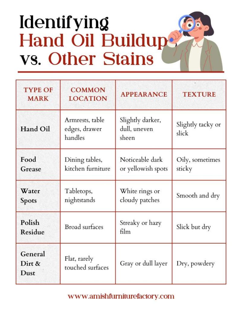 how to remove hand oil from wood furniture Identifying Hand Oil Buildup vs. Other Stains