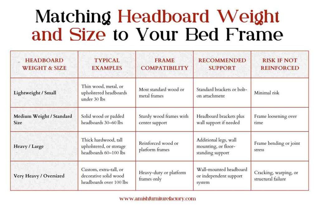 Matching Headboard Weight and Size to Your Bed Frame