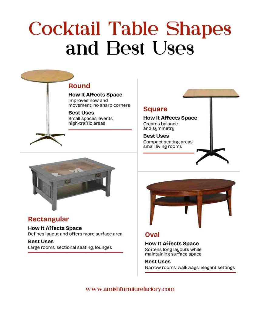 Cocktail Table Shapes and Best Uses
