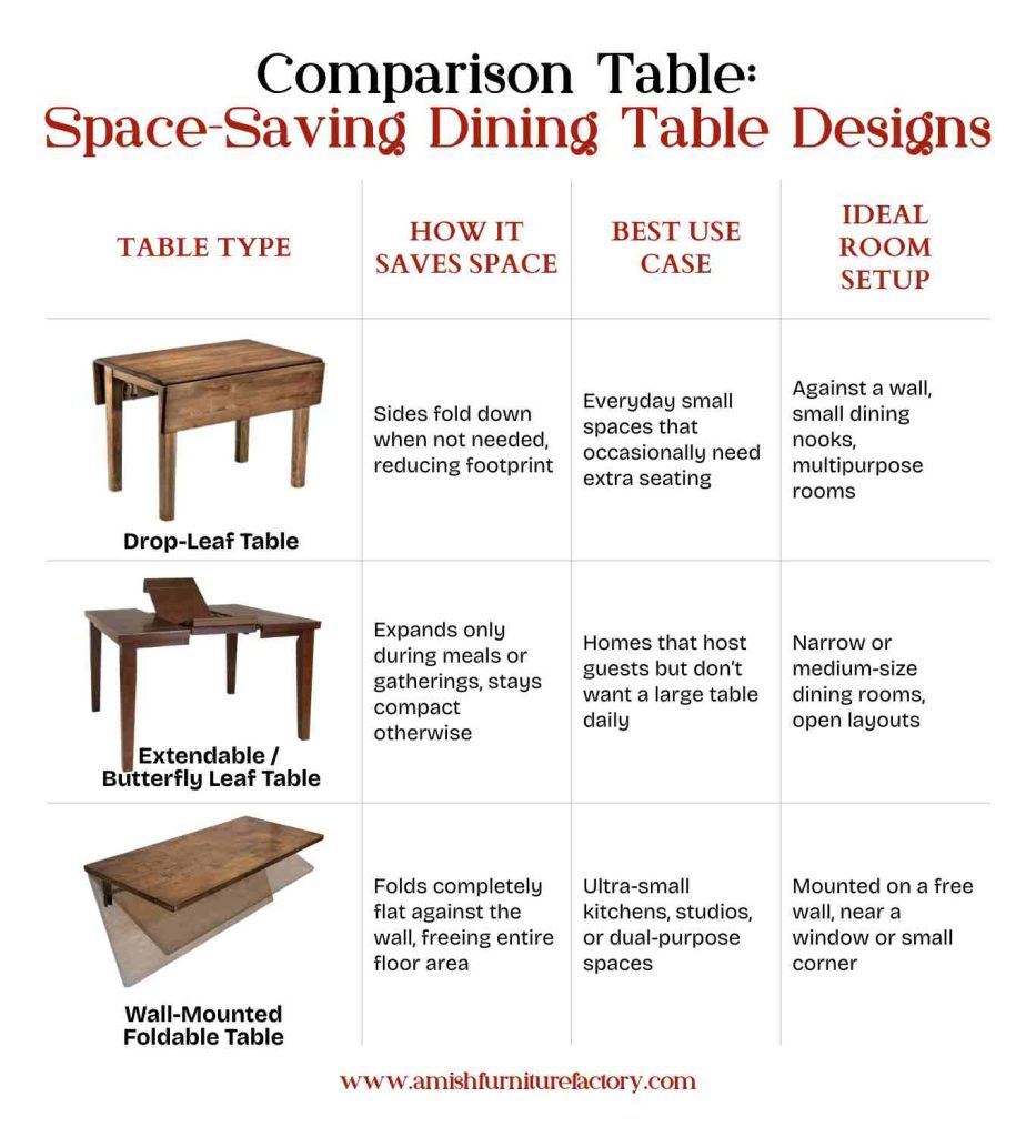 Comparison Table_ Space-Saving Dining Table Designs