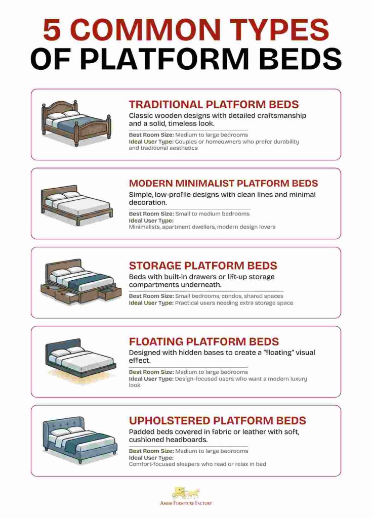 what is a platform bed 5 Common Types of Platform Beds