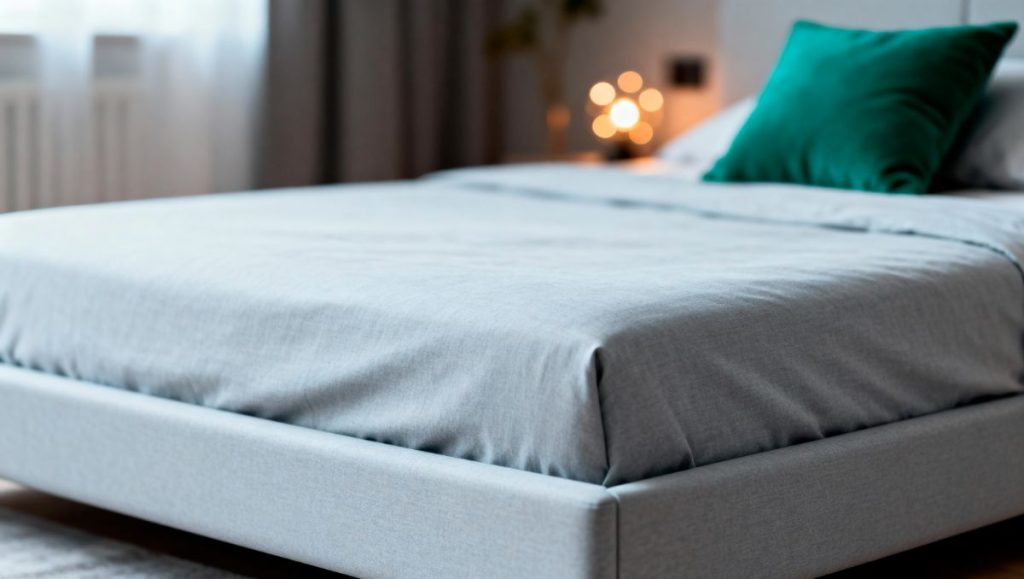 what is a platform bed Gray platform bed