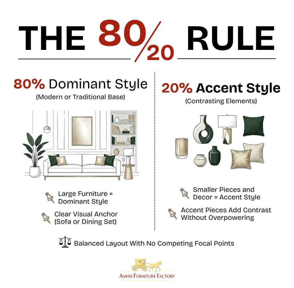 can you mix modern and traditional furniture The 80_20 Rule