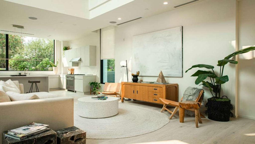 Living room in transitional style furniture design