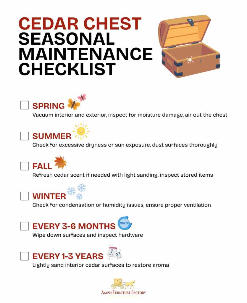how to clean a cedar chest Cedar Chest Seasonal Maintenance Checklist