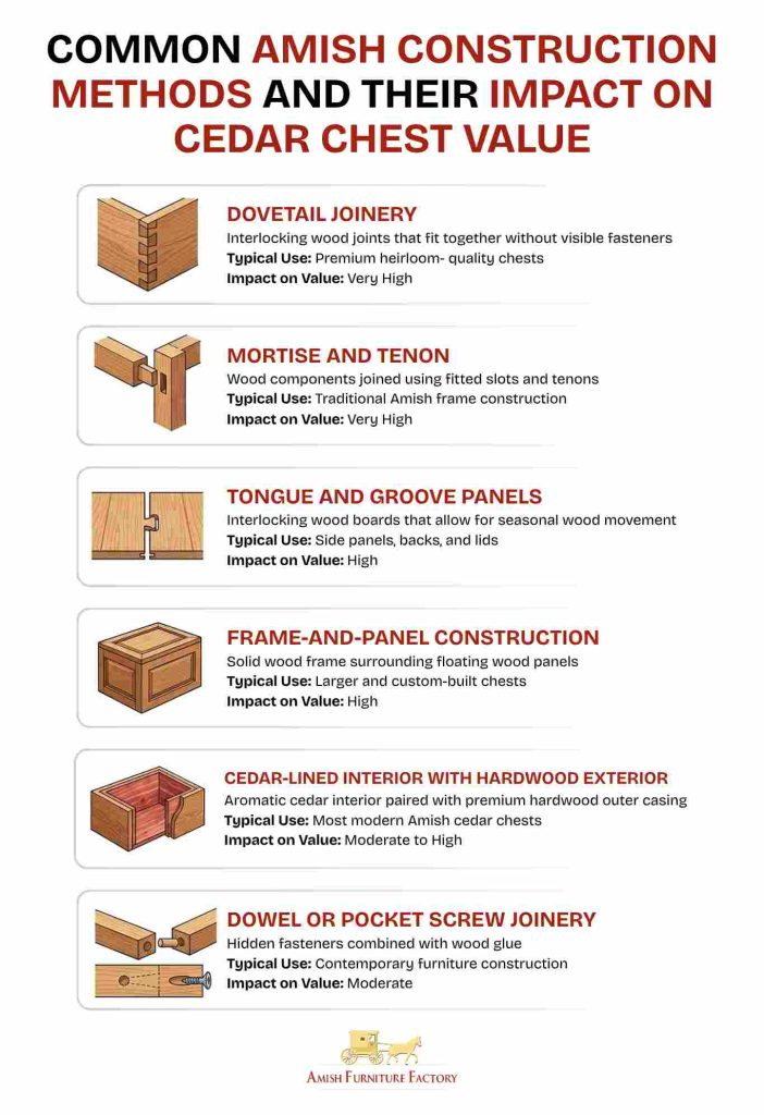 Common Amish Construction Methods and Their Impact on Cedar Chest Value