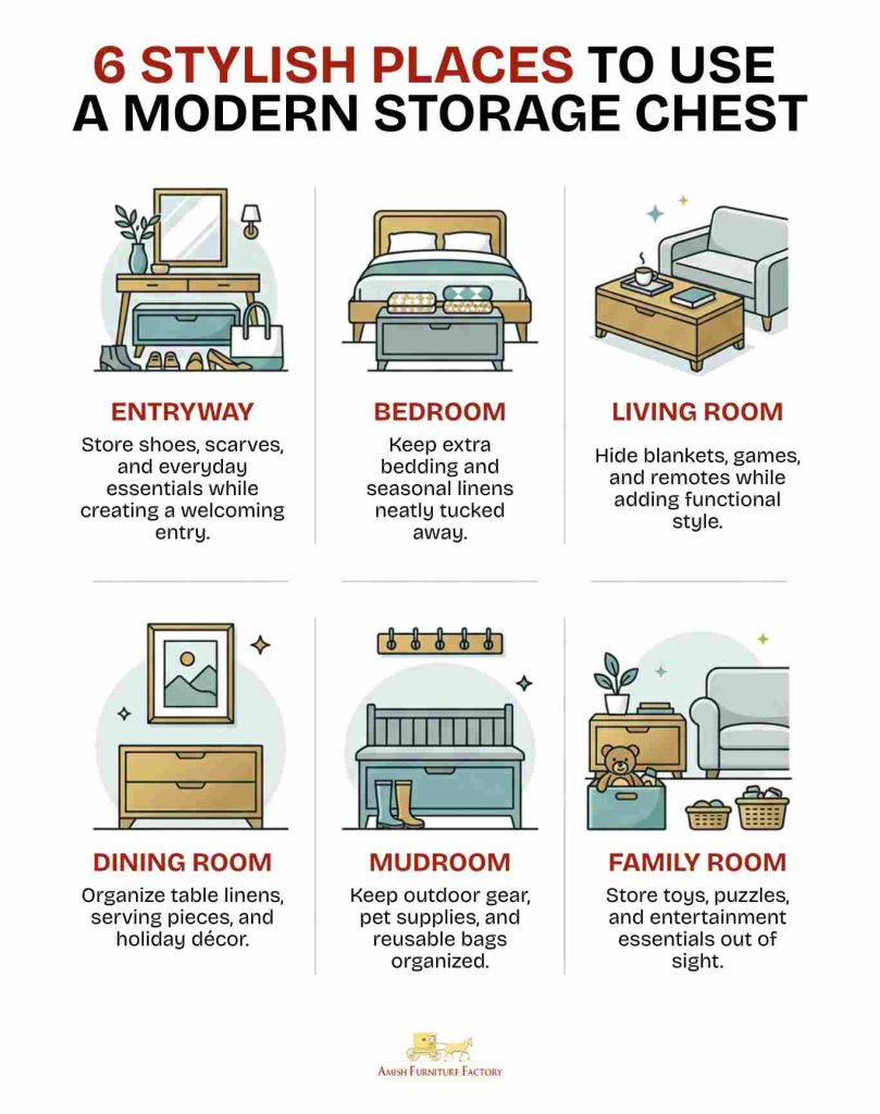 6 Stylish Places to Use a Modern Storage Chest