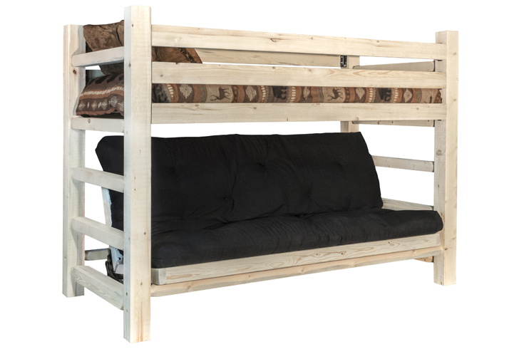 Amish Bunk Bed Over Futon, Solid Wood Bunk Bed With Futon