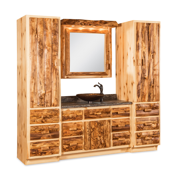 Fireside Rustic Bathroom Vanity With, Rustic Bathroom Vanity Mirror Cabinet