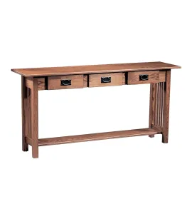 Country Classic Mission 3 Drawer Sofa Table