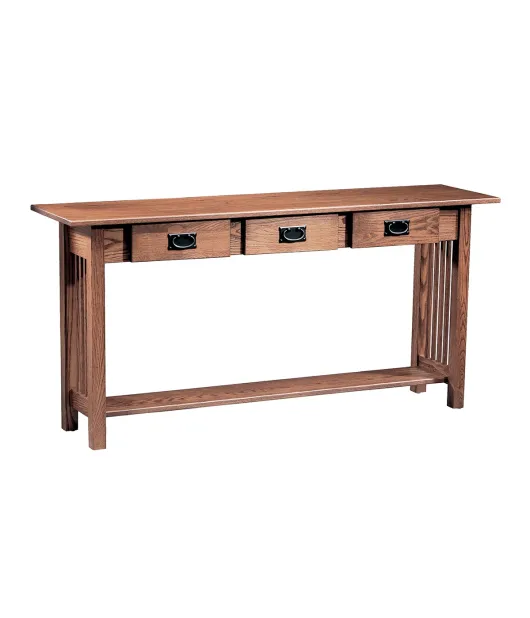 Country Classic Mission 3 Drawer Sofa Table