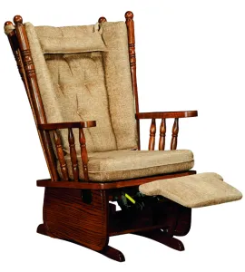 4 Post High Back Glider with Flipout Footrest