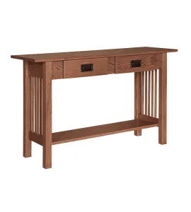Country Classic Mission Sofa Table with 2 Drawer