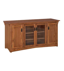 Country Classic Mission Entertainment with Adjustable Shelves &amp; Castors