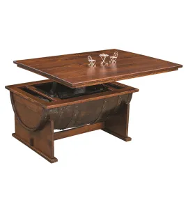 RB Half Barrel Lift Top Coffee Table