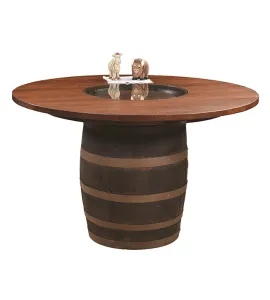 RB Plain Barrel Table  with Glass Top