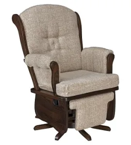 Swan Back Swivel Glider with Flipout Footrest