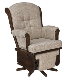 Swan Back Swivel Glider with Flipout Footrest