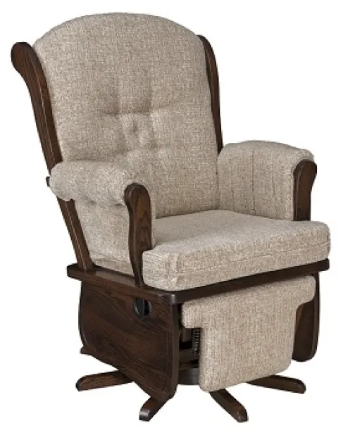 Swan Back Swivel Glider with Flipout Footrest