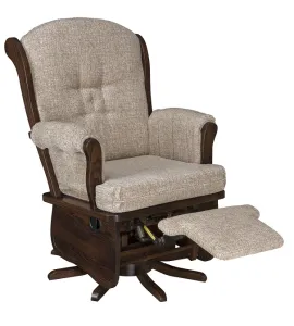 Swan Back Swivel Glider with Flipout Footrest