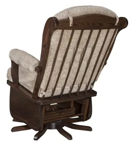 Swan Back Swivel Glider with Flipout Footrest