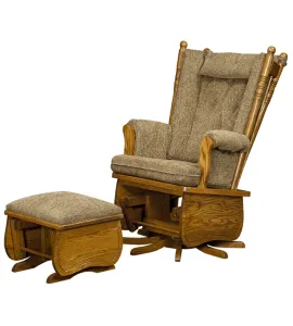 4 Post Swivel High Back Glider &amp; Ottoman