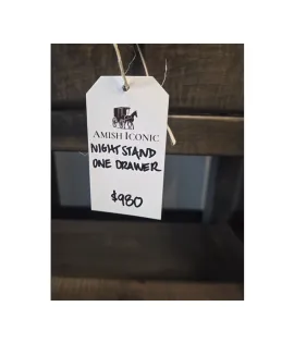 1 Drawer Night Stand - Curly Maple, Antique Slate - QUICK SHIP