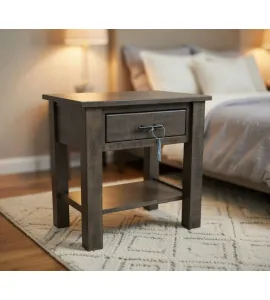 1 Drawer Night Stand - Curly Maple, Antique Slate - QUICK SHIP - 30% Off or Best Offer