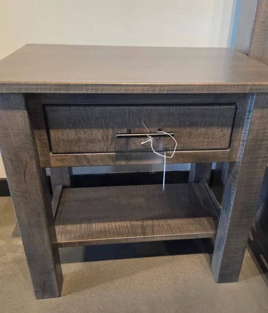 1 Drawer Night Stand - Curly Maple, Antique Slate - QUICK SHIP - 30% Off or Best Offer