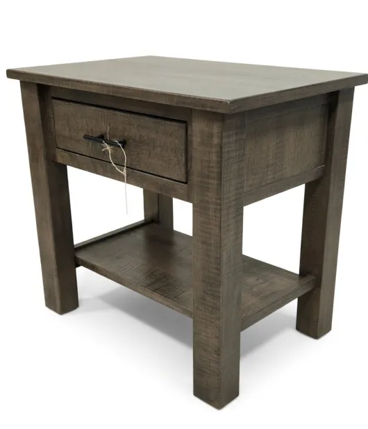 1 Drawer Night Stand - Curly Maple, Antique Slate - QUICK SHIP - 30% Off or Best Offer