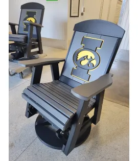 Poly Vinyl Iowa Hawkeye 2ft Outdoor Swivel Glider - QUICK SHIP