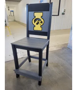 Poly Vinyl Iowa Hawkeye Bar Chair - QUICK SHIP