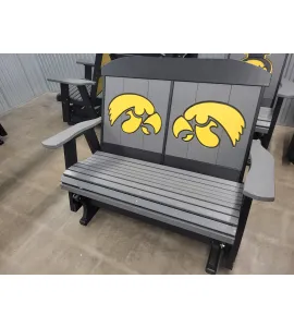 Poly Vinyl Iowa Hawkeye 4ft Outdoor Love Seat Glider - QUICK SHIP - 10% Off or Best Offer
