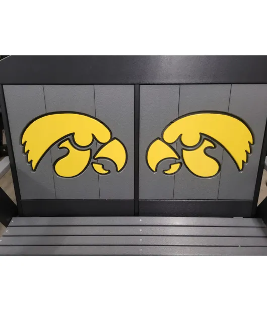 Poly Vinyl Iowa Hawkeye 4ft Outdoor Love Seat Glider - QUICK SHIP