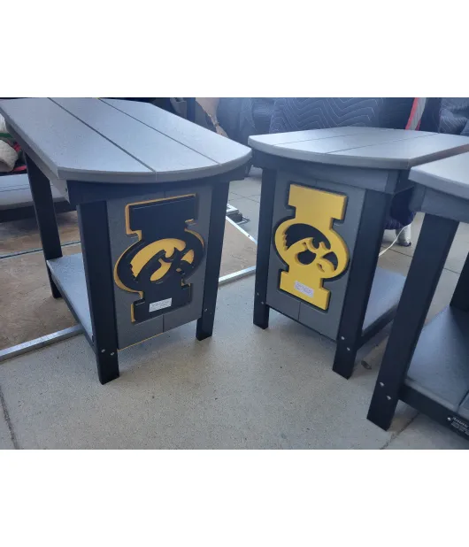 Poly Vinyl Iowa Hawkeye End Table - QUICK SHIP