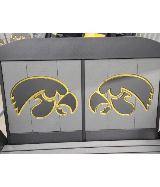 Poly Vinyl Iowa Hawkeye 4ft Outdoor Love Seat Glider - QUICK SHIP